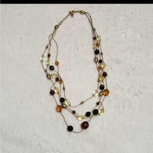 Brown beaded costume jewelry necklace